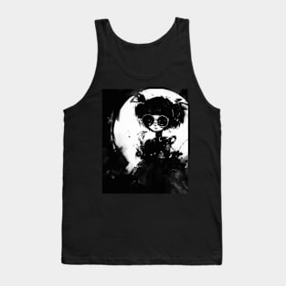 Victorian woman in sunglasses portrait Ink Brushstrokes Tank Top